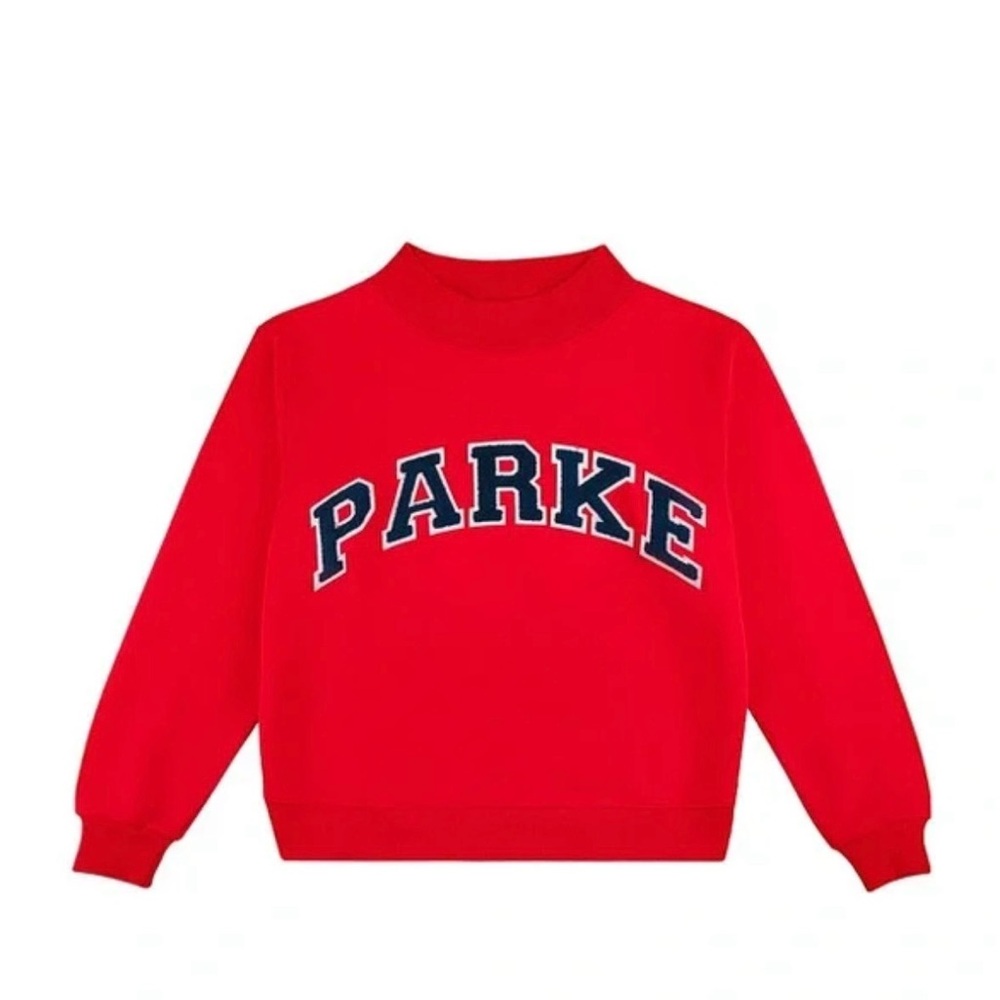 ISO Parke Red and navy mockneck